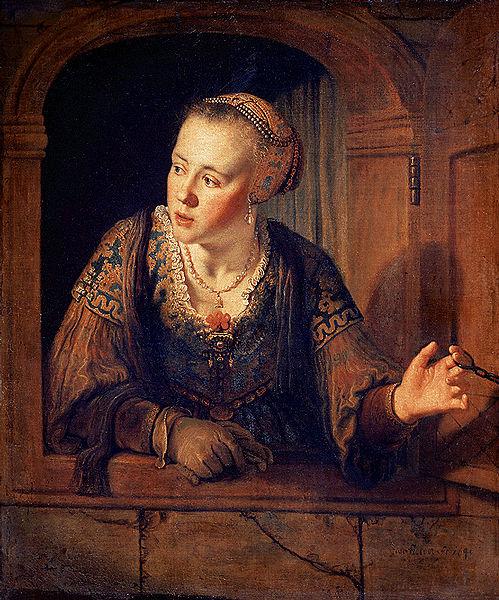 Jan victors Young woman at a window oil painting image